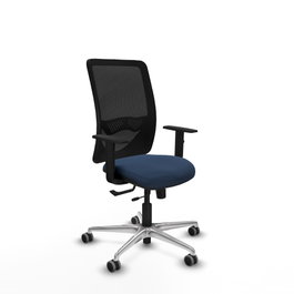 PIQUERAS Y CRESPO Silla de oficina Zulema con mecanismo Sincro/Traslack Azul marino y Negro