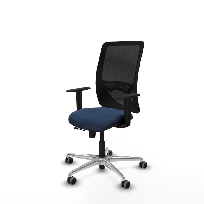 PIQUERAS Y CRESPO Silla de oficina Zulema con mecanismo Sincro/Traslack Azul marino y Negro