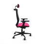 PIQUERAS Y CRESPO Silla de oficina Mardos con mecanismo Sincro/Traslack, Rosa y Negro