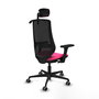 PIQUERAS Y CRESPO Silla de oficina Mardos con mecanismo Sincro/Traslack, Rosa y Negro