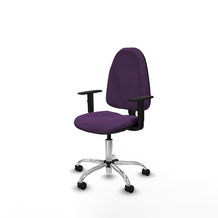 PIQUERAS Y CRESPO Silla de oficina Algarra, Tela Morada, Base Cromada