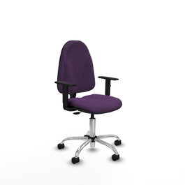 PIQUERAS Y CRESPO Silla de oficina Algarra, Tela Morada, Base Cromada