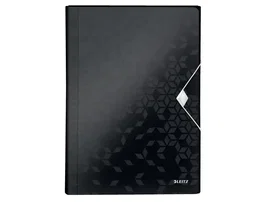 Leitz WOW Carpeta Clasificadora de Polipropileno Din A4 con 6 Separadores y 1 Extra Ancho, Color Negro