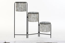 DKD Home Decor Macetero Gris Metal Desmontable 25 x 81 x 82 cm