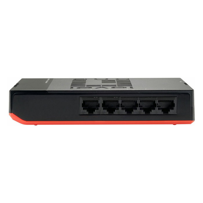 Level One GSW-0507 Gigabit Switch de 5 puertos, Negro/Rojo