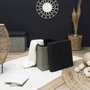 Home Deco Factory Mirage Caja-Puf Plegable Trenzado Negro con Tapa 38x38 cm