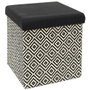 Home Deco Factory Mirage Caja-Puf Plegable Trenzado Negro con Tapa 38x38 cm