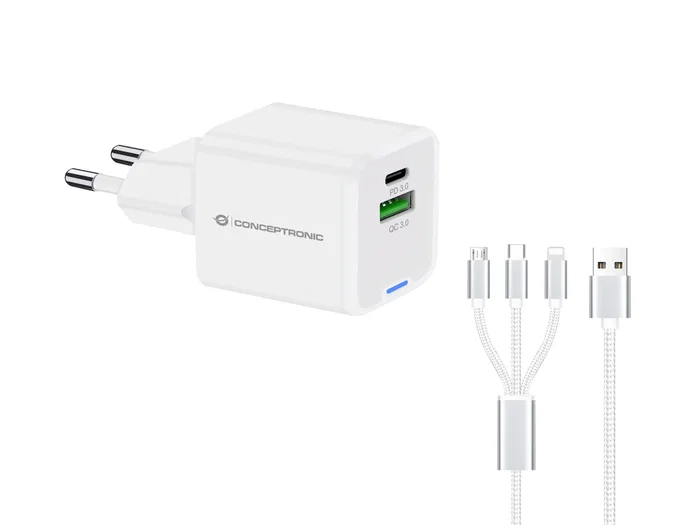 Conceptronic ALTHEA16W Cargador de Pared Blanco 33W Universal para 2 Dispositivos
