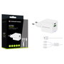 Conceptronic ALTHEA16W Cargador GaN de 33W con 2 Puertos y Cable 3 en 1, Blanco