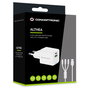 Conceptronic ALTHEA16W Cargador GaN de 33W con 2 Puertos y Cable 3 en 1, Blanco