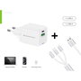 Conceptronic ALTHEA16W Cargador de pared 33W con tecnología GaN, 1x USB-C y 1x USB-A, Blanco