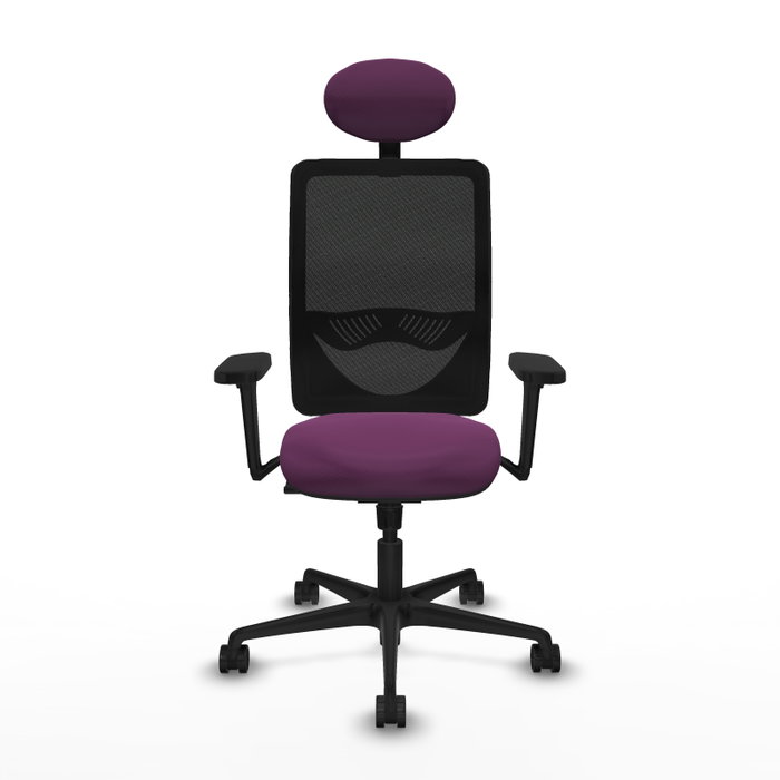 PIQUERAS Y CRESPO Silla de oficina Zulema con mecanismo Sincro, Morado y Negro
