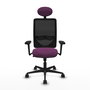 PIQUERAS Y CRESPO Silla de oficina Zulema con mecanismo Sincro, Morado y Negro