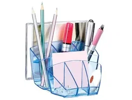 Cep Organizador de Sobremesa Confor Ice Blue, Plástico Transparente Celeste, 7 Departamentos, 90x150x125 mm