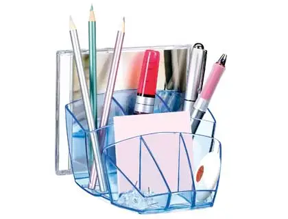 Cep Organizador de Sobremesa Confor Ice Blue, Plástico Transparente Celeste, 7 Departamentos, 90x150x125 mm Cep Organizador de Sobremesa Confor Ice Blue, Plástico Transparente Celeste, 7 Departamentos, 90x150x125 mm