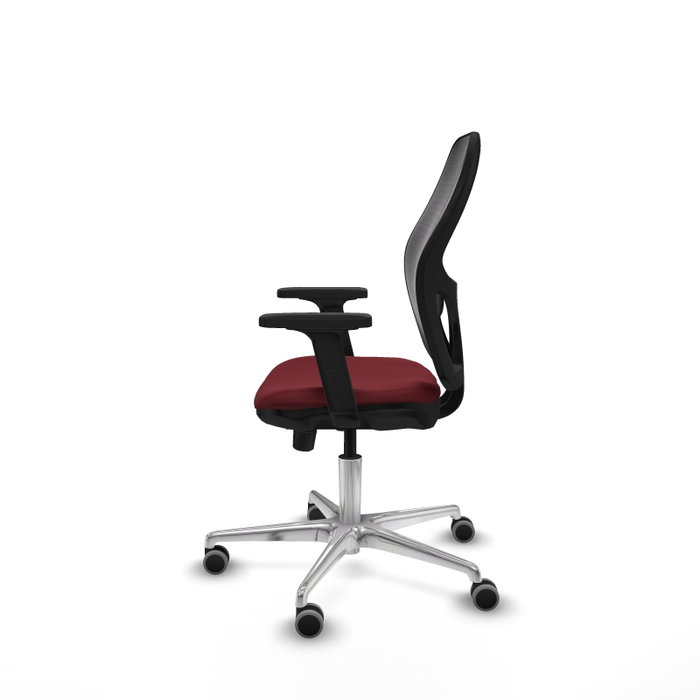 PIQUERAS Y CRESPO Silla de oficina Jorquera con mecanismo Sincro/Traslack, Similpiel Granate y Malla Negro PIQUERAS Y CRESPO Silla de oficina Jorquera con mecanismo Sincro/Traslack, Similpiel Granate y Malla Negro