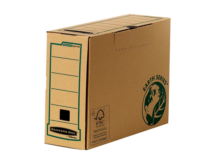 Fellowes Caja archivo definitivo folio cartón reciclado lomo 100 mm