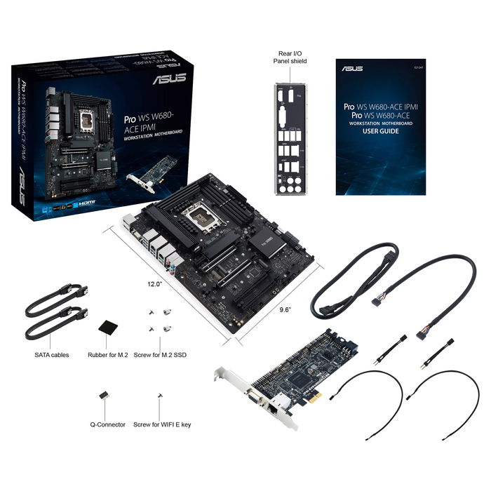 ASUS Pro WS W680-ACE IPMI Placa Base ATX LGA 1700 Intel W680 con DDR5 ECC, 2x 2.5GbE, PCIe 5.0, 3x M.2 NVMe, 7.1 Canales, Windows 11 Pro Compatible ASUS Pro WS W680-ACE IPMI Placa Base ATX LGA 1700 Intel W680 con DDR5 ECC, 2x 2.5GbE, PCIe 5.0, 3x M.2 NVMe, 7.1 Canales, Windows 11 Pro Compatible