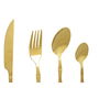 DKD Home Decor Cuberteria Basicos Dorado Set de 16 Piezas Inox Bambu 7 x 24 x 15 cm