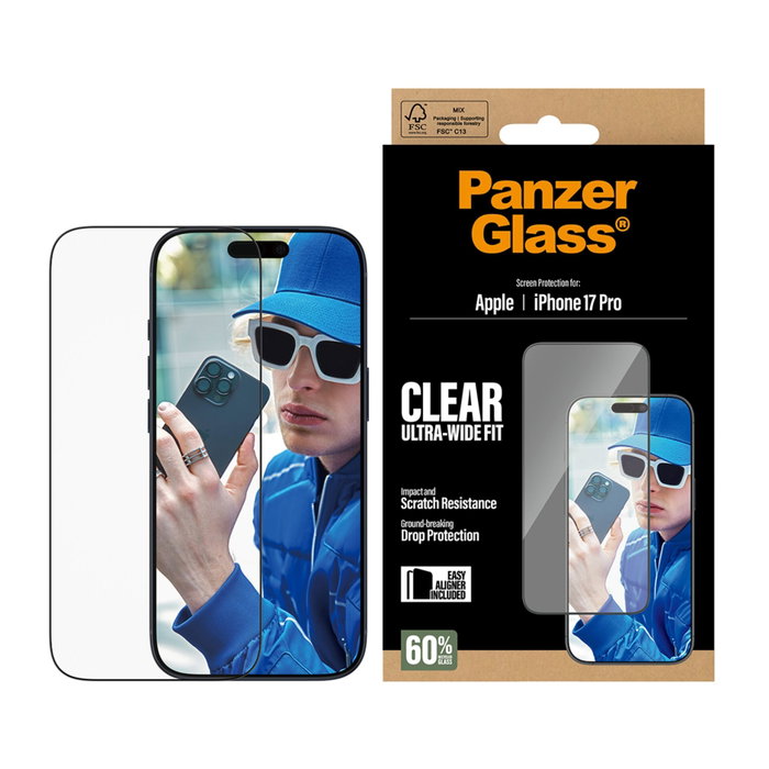 PanzerGlass Protector de Pantalla Ultra-Wide Fit para iPhone 17 Pro e iPhone 18 Pro PanzerGlass Protector de Pantalla Ultra-Wide Fit para iPhone 17 Pro e iPhone 18 Pro