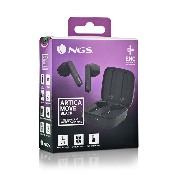 NGS Ártica Move Auriculares Bluetooth Negros con Estuche de Carga NGS Ártica Move Auriculares Bluetooth Negros con Estuche de Carga