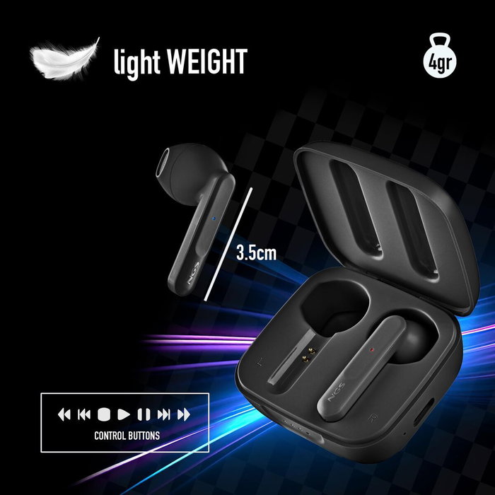 NGS Ártica Move Auriculares Bluetooth Negros con Estuche de Carga NGS Ártica Move Auriculares Bluetooth Negros con Estuche de Carga