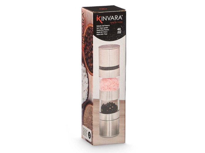 Kinvara Molinillo Sal Pimienta Acero 5.2 x 21.5 x 5.2 cm (Set de 12)