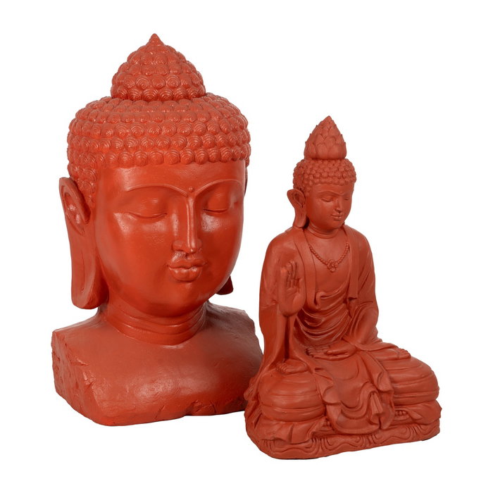 Escultura Buda Terracota Resina 60,50 X 56 X 108 cm