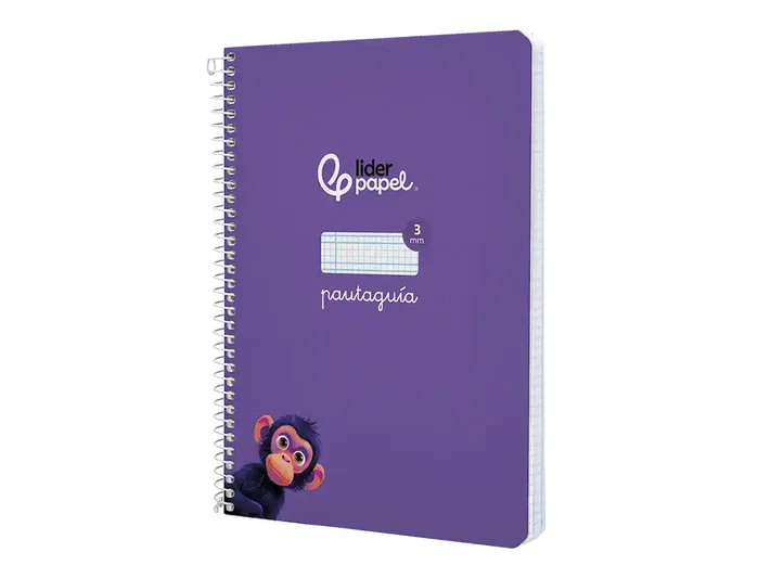 Liderpapel Cuaderno espiral A5, tapa dura, 80 hojas, cuadro pautado 3mm, color lila
