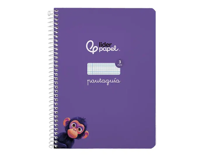 Liderpapel Cuaderno espiral A5, tapa dura, 80 hojas, cuadro pautado 3mm, color lila