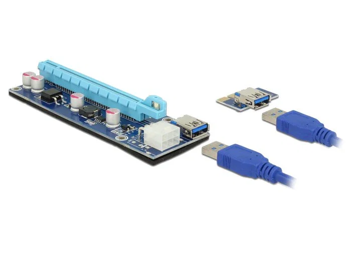 Delock 41426 Riser PCIe x16 a USB 3.0 Adaptador Tarjeta Extensión Cable 60 cm para Minería Ethereum Delock 41426 Riser PCIe x16 a USB 3.0 Adaptador Tarjeta Extensión Cable 60 cm para Minería Ethereum