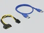 Delock 41426 Tarjeta Riser PCI Express x1 a x16 con cable USB de 60 cm