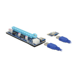 Delock 41426 Tarjeta Riser PCI Express x1 a x16 con cable USB de 60 cm para expansión de tarjetas gráficas