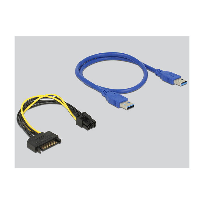 Delock 41426 Tarjeta Riser PCI Express x1 a x16 con cable USB de 60 cm para expansión de tarjetas gráficas