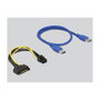 Delock 41426 Tarjeta Riser PCI Express x1 a x16 con cable USB de 60 cm para expansión de tarjetas gráficas