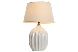 DKD Home Decor Lámpara Sobremesa Romántico Blanco Beige 40 x 60 x 40 cm