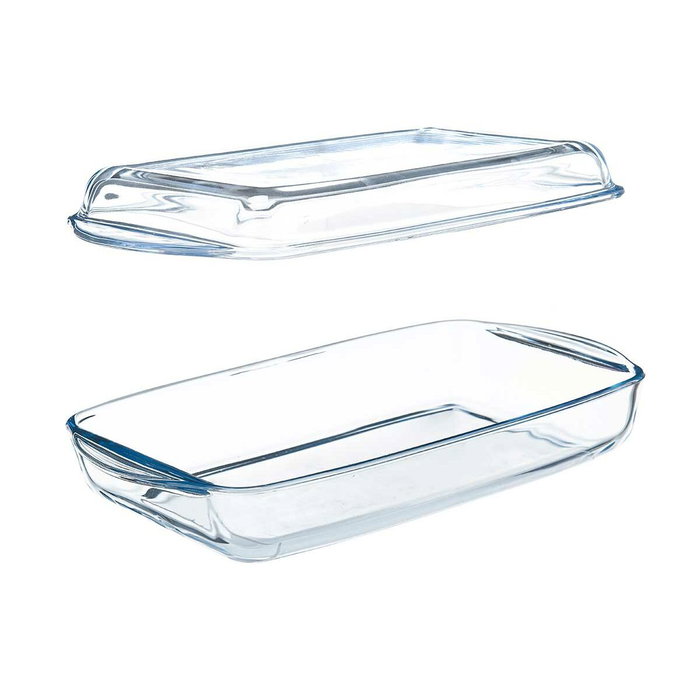 Bandeja con tapa Pasabahce Borcam Transparente Vidrio de Borosilicato 1,9 L (4 Unidades)