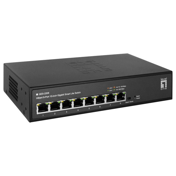 Level One GES-2208 Switch Gestionado L2 8 Puertos Gigabit Ethernet Montaje en Rack 10/100/1000 Mbps Level One GES-2208 Switch Gestionado L2 8 Puertos Gigabit Ethernet Montaje en Rack 10/100/1000 Mbps