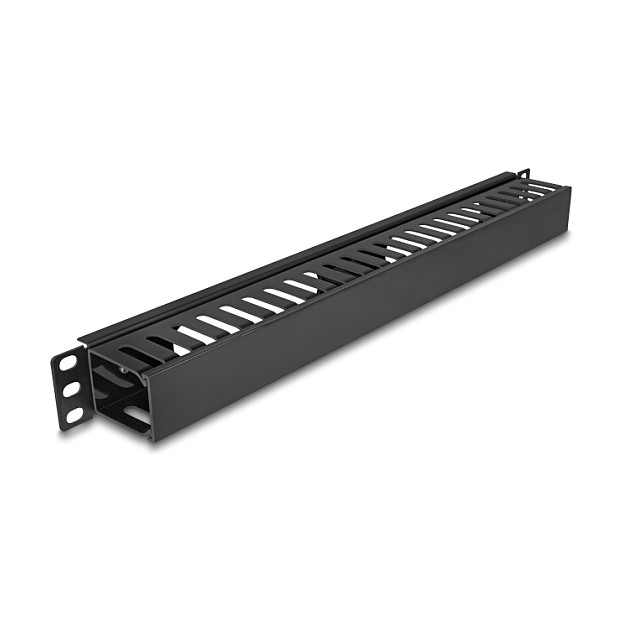 DeLOCK 81555 Panel de gestión de cables de 19 pulgadas con 2 aberturas, Negro DeLOCK 81555 Panel de gestión de cables de 19 pulgadas con 2 aberturas, Negro