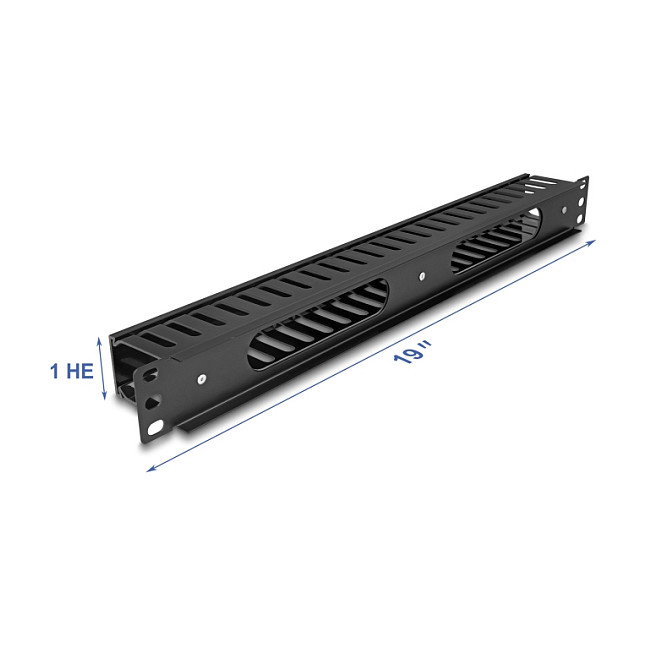 DeLOCK 81555 Panel de gestión de cables 1U con 2 aberturas