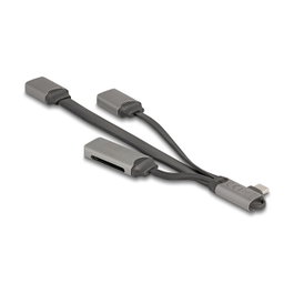DeLOCK Hub USB 64303 con lector de tarjetas SD/Micro SD y USB Type-C gris