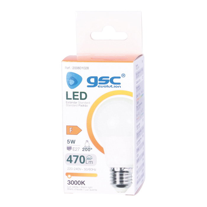 GSC Evolution Bombilla LED estándar A55 5W E27 3000K