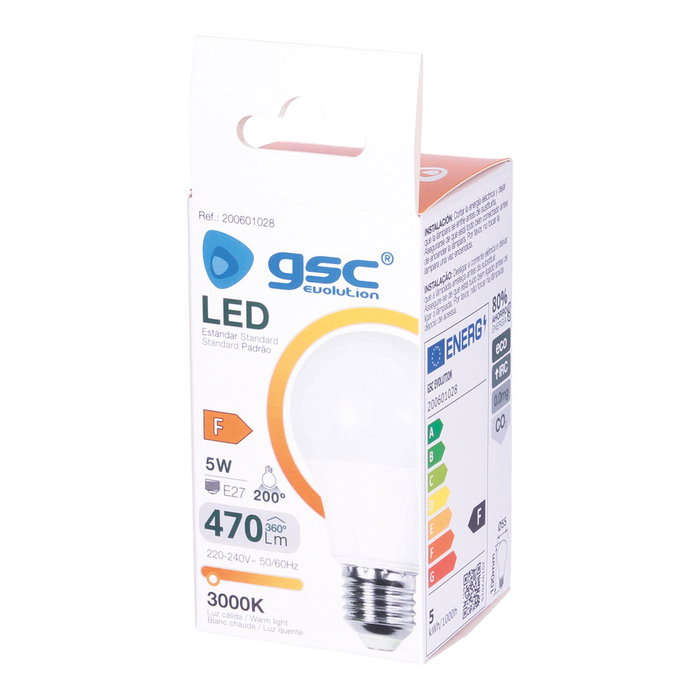 GSC Evolution Bombilla LED estándar A55 5W E27 3000K