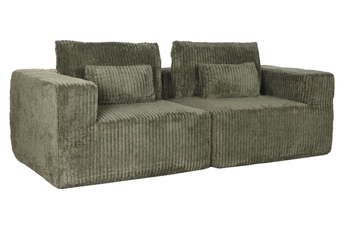 DKD Home Decor Sofá de Poliéster en Pana Verde DKD Home Decor Sofá de Poliéster en Pana Verde