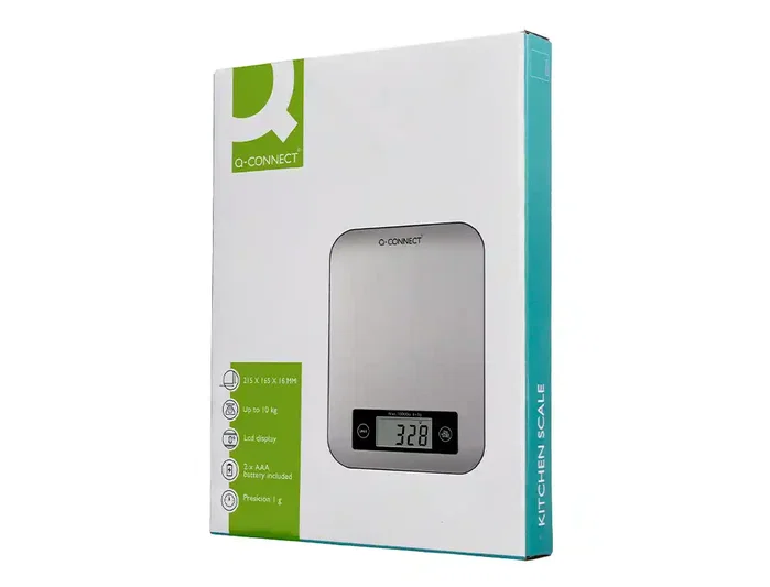 Q-Connect Bascula Digital de Precisión KF19058, 1g/0.1oz, Capacidad 10kg, Pantalla LCD, Plataforma Acero Inoxidable, 215x165x16 mm Q-Connect Bascula Digital de Precisión KF19058, 1g/0.1oz, Capacidad 10kg, Pantalla LCD, Plataforma Acero Inoxidable, 215x165x16 mm
