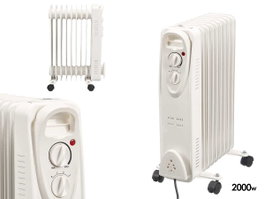 ARGON Radiador de aceite grande de 9 elementos 2000W Blanco
