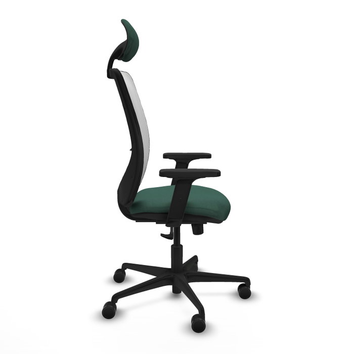 PIQUERAS Y CRESPO Silla de oficina Zulema, Mecanismo Sincro, Verde botella/Blanco