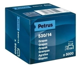 Grapas Petrus Clavadora 530/14 Mm. Cobreadas Caja De 5000