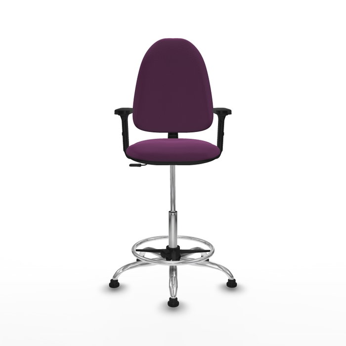 PIQUERAS Y CRESPO Taburete Aýna Morado con Brazos 2D y Respaldo Regulable PIQUERAS Y CRESPO Taburete Aýna Morado con Brazos 2D y Respaldo Regulable