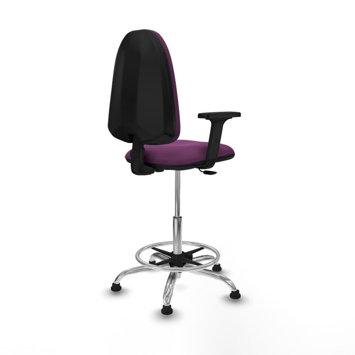 PIQUERAS Y CRESPO Taburete Aýna Morado con Brazos 2D y Respaldo Regulable PIQUERAS Y CRESPO Taburete Aýna Morado con Brazos 2D y Respaldo Regulable